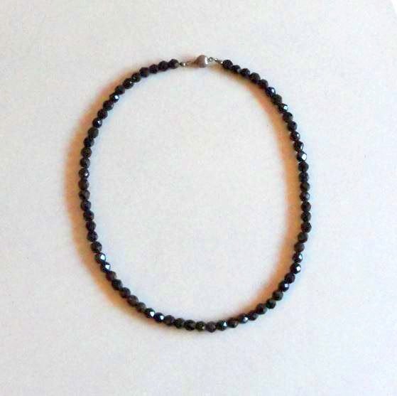 Ketting Boheemse Granaat met Zilver bakslotje, Overige kleuren, Verzenden, Zo goed als nieuw, Met edelsteen