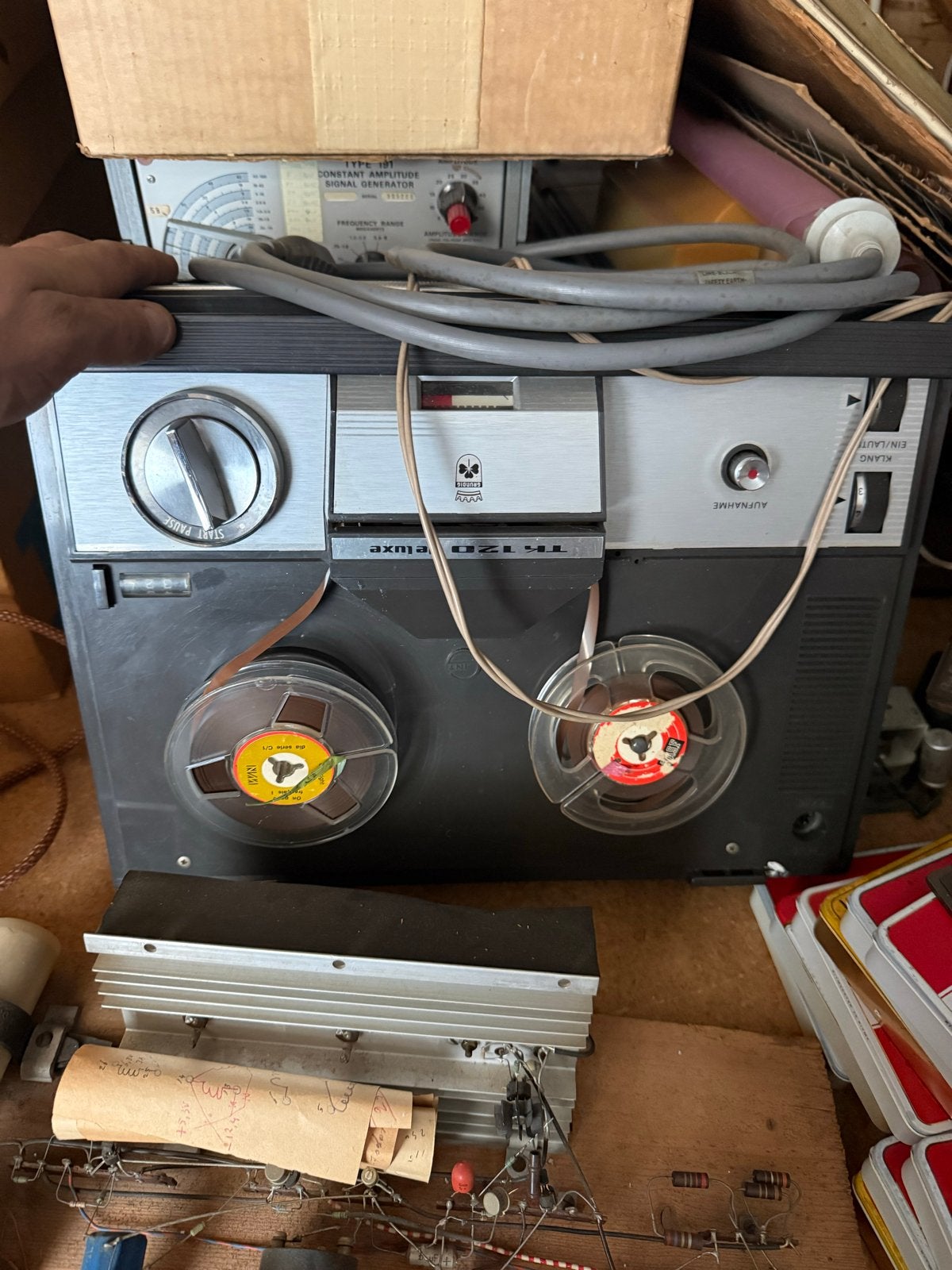 Vintage Grundig TK 120 de Luxe Bandrecorder (ca. 1967-1969), Audio, Tv en Foto, Bandrecorders, Ophalen, Bandrecorder, Met banden