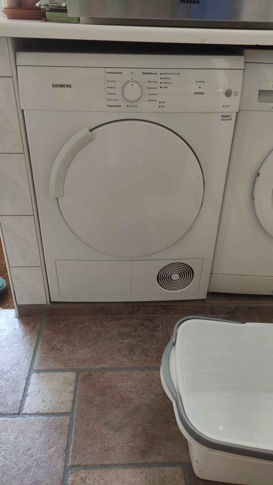 Siemens Wasdroger V 34-17 - 7kg, Ophalen, 6 tot 8 kg, Gebruikt, Voorlader