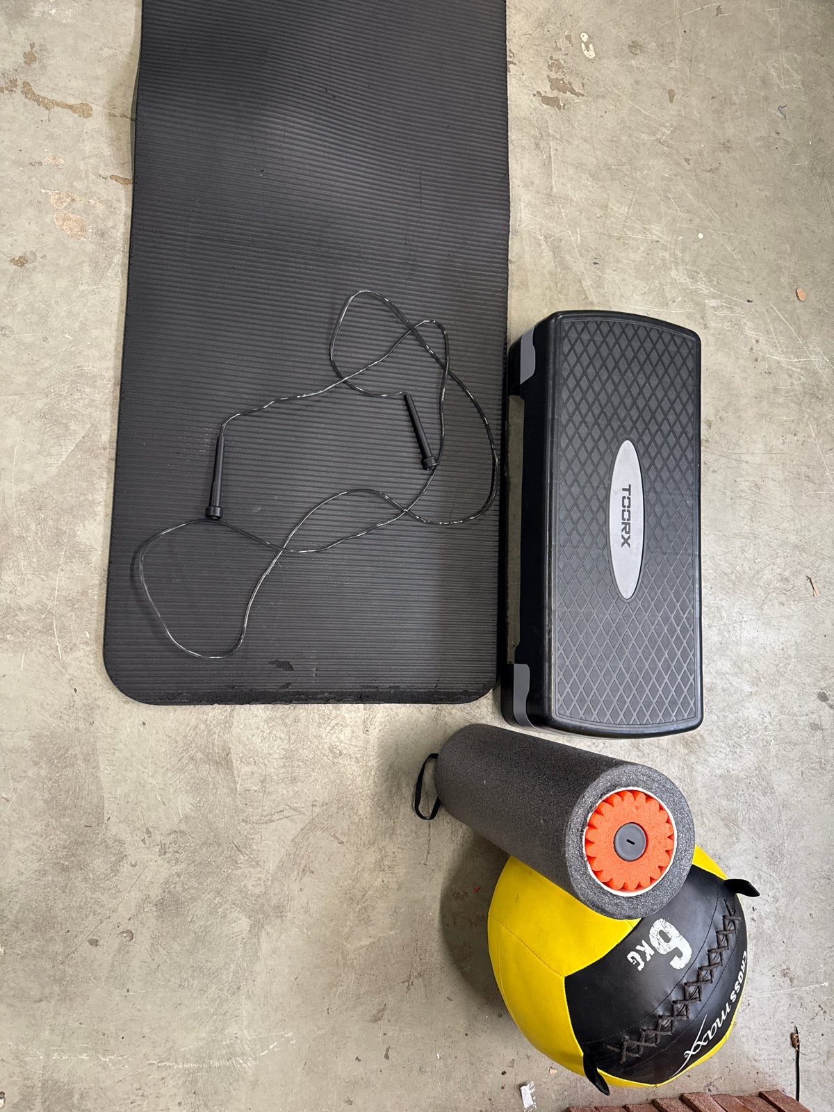 Complete Fitness Set: Mat, Stepbank, Foamroller, Medicijnbal, Ophalen, Gebruikt, Overige typen