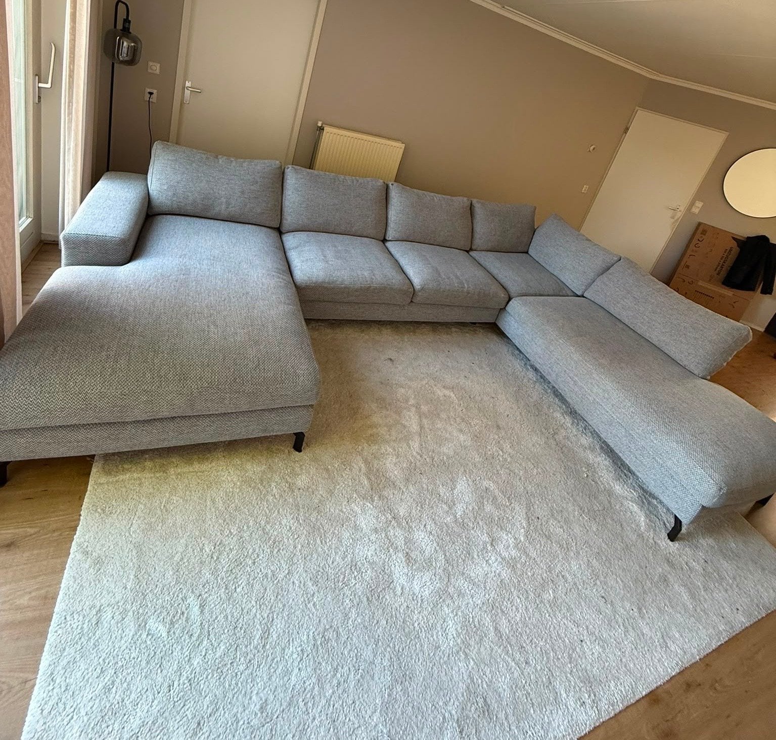 Montèl hoekbank (u-vorm), Hoekbank, 300 cm of meer, Ophalen of Verzenden, Zo goed als nieuw