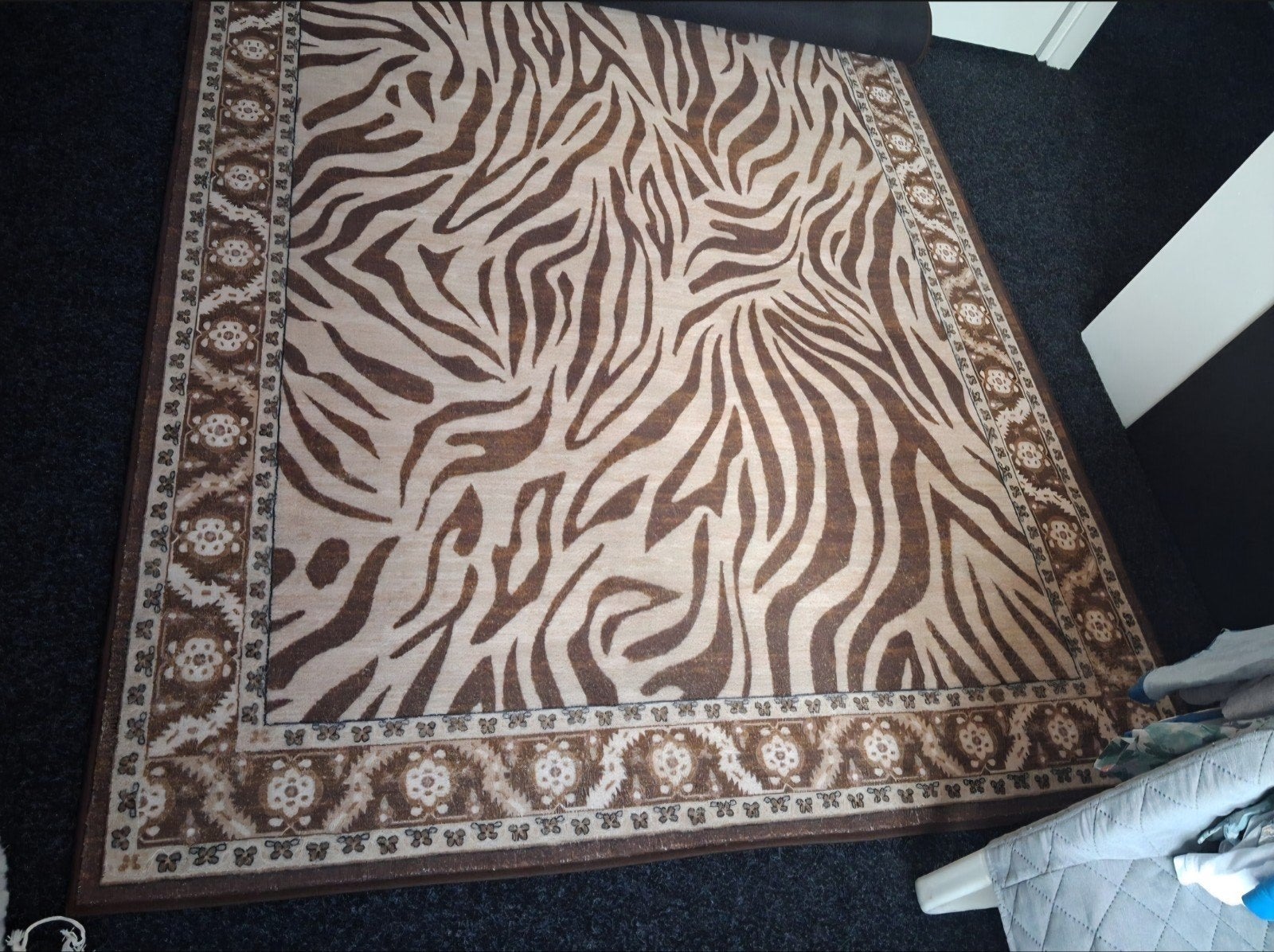 Zebraprint Vloerkleed - Bruin/Beige, Ophalen, 150 tot 200 cm, 200 cm of meer, Zo goed als nieuw