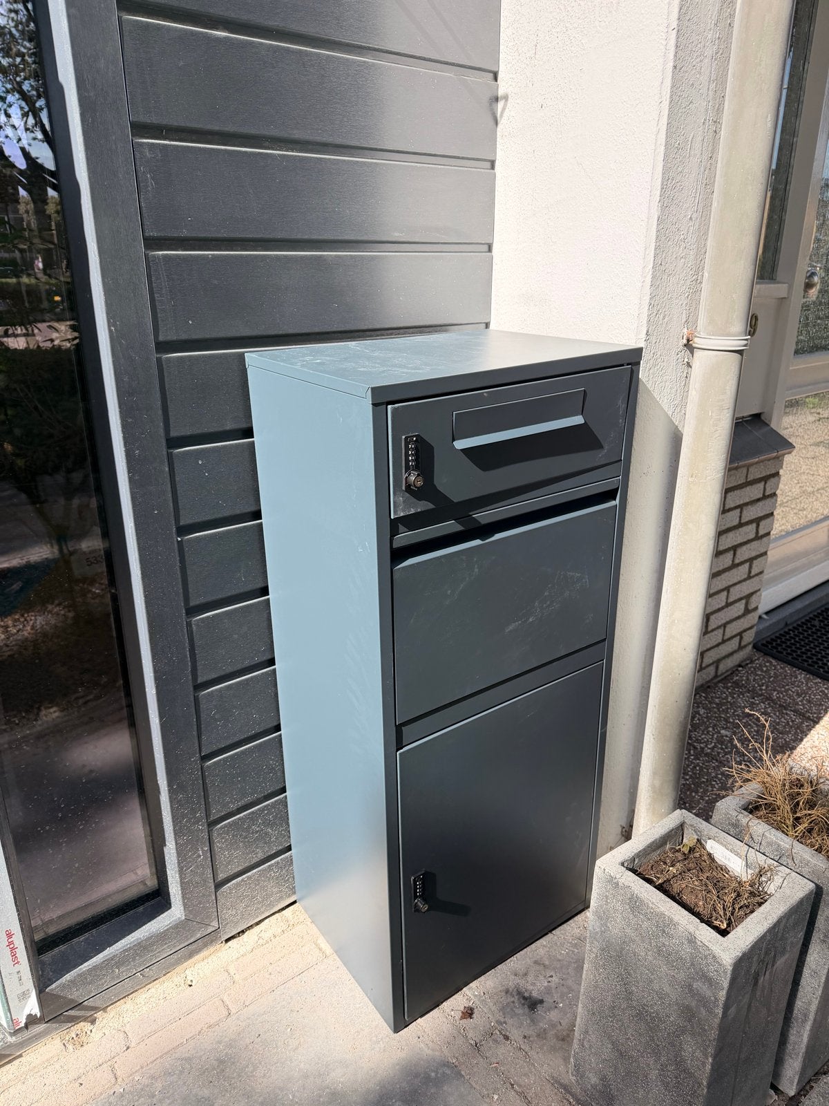Nieuwe Pakketbrievenbus Panda XL, Tuin en Terras, Ophalen, Nieuw, Staal, Staande brievenbus