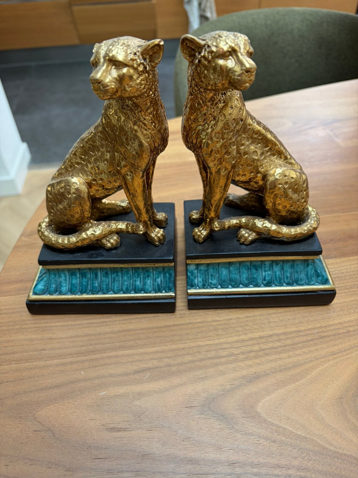 Boekensteun HD Living - gouden luipaarden, Minder dan 50 cm, Overige typen, Ophalen of Verzenden, Zo goed als nieuw