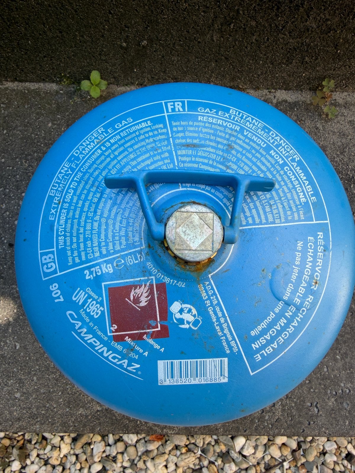 Campingaz gasfles 907 (leeg), Ophalen, Gebruikt