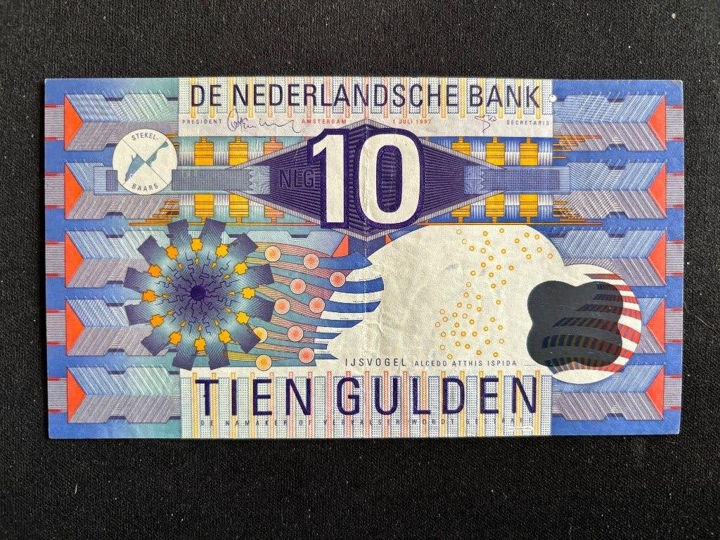 Prachtig Bankbiljet 10 Gulden 1997 – De IJsvogel, Verzenden, 10 gulden, Los biljet