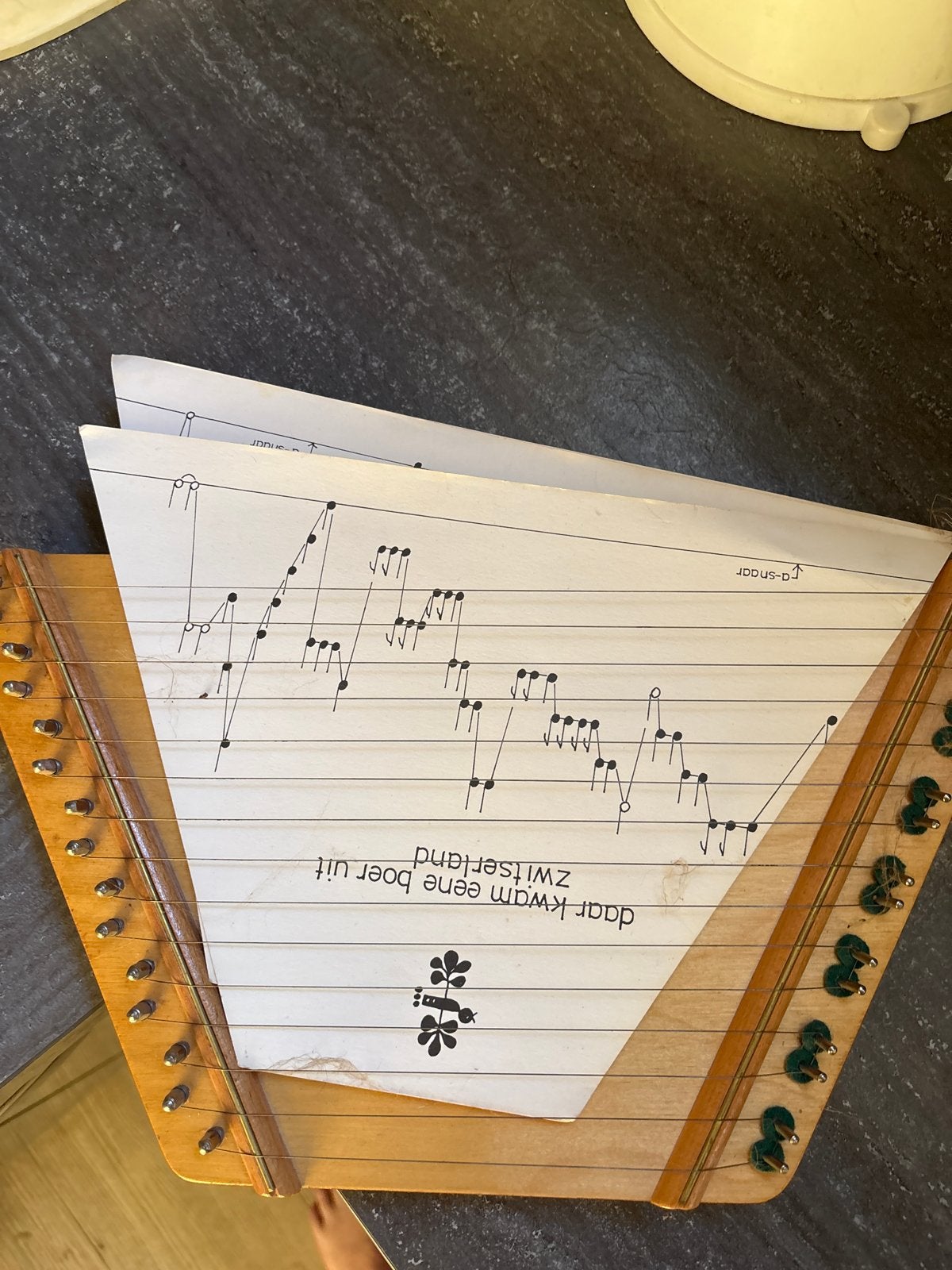 Vintage Citer met bladmuziek - Muziekinstrument, Ophalen of Verzenden, Gebruikt, Citer