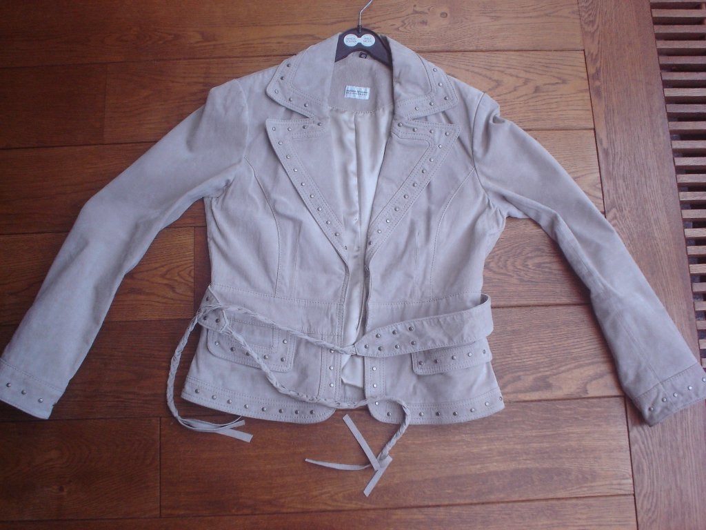 grijze suede jas, maat; 40, Maat 38/40 (M), Verzenden, Nieuw, Ashley Brooke