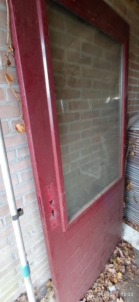 Hardhouten buitendeur met dubbele beglazing, Ophalen of Verzenden