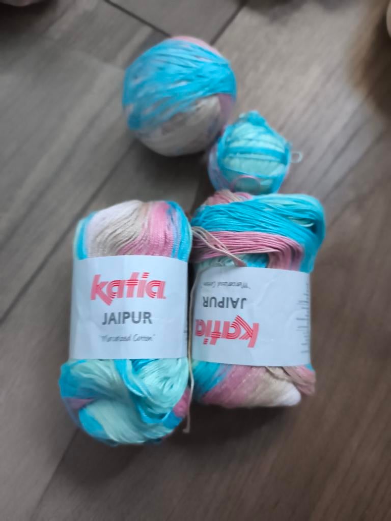 Katia Jaipur gemêleerd katoen garen - 2 bollen + restjes, Hobby en Vrije tijd, Breien en Haken, Ophalen of Verzenden