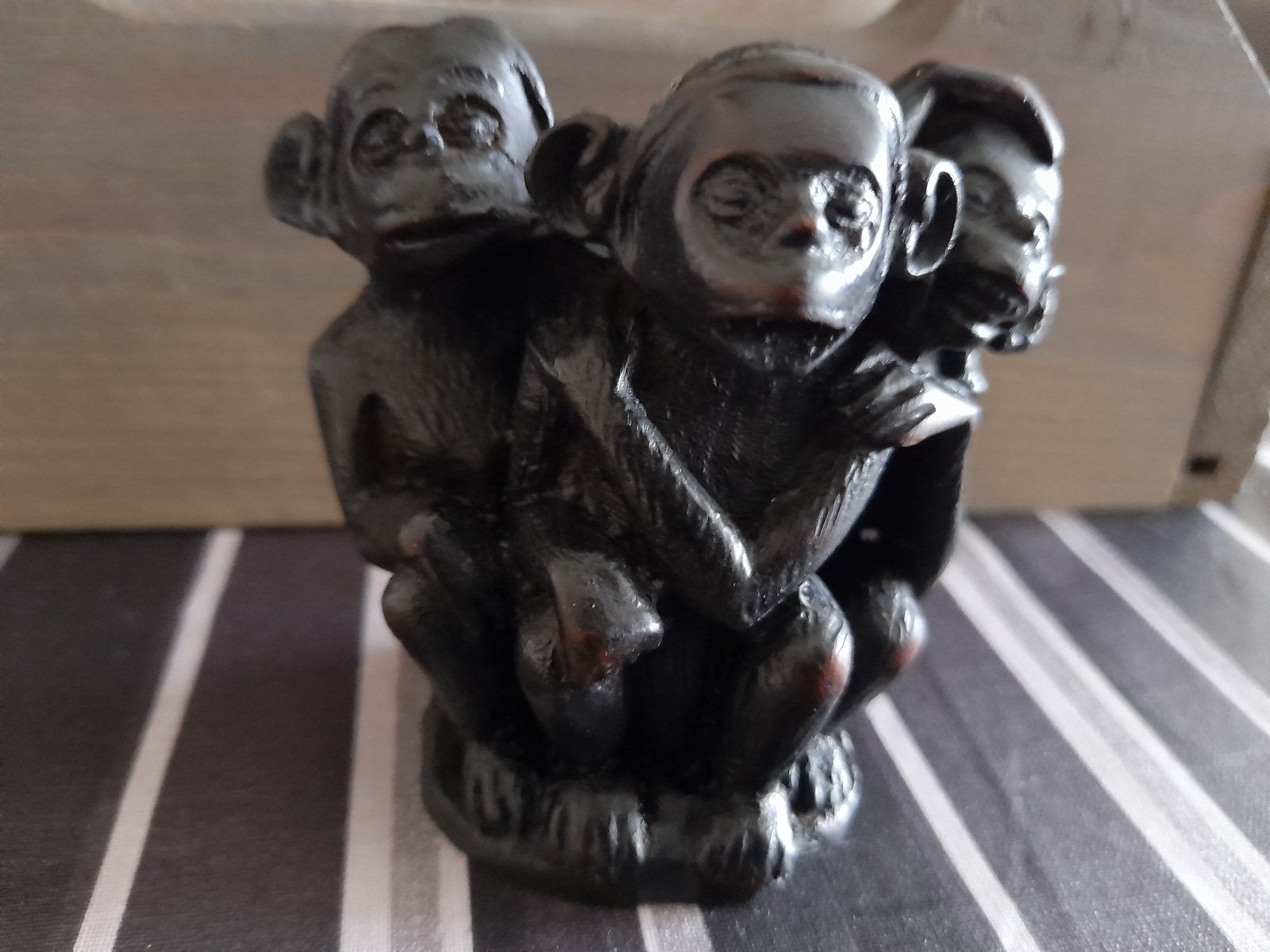 Mooi apenbeeldje van drie apen horen zien en zwijgen, Ophalen of Verzenden, Zo goed als nieuw, Dier