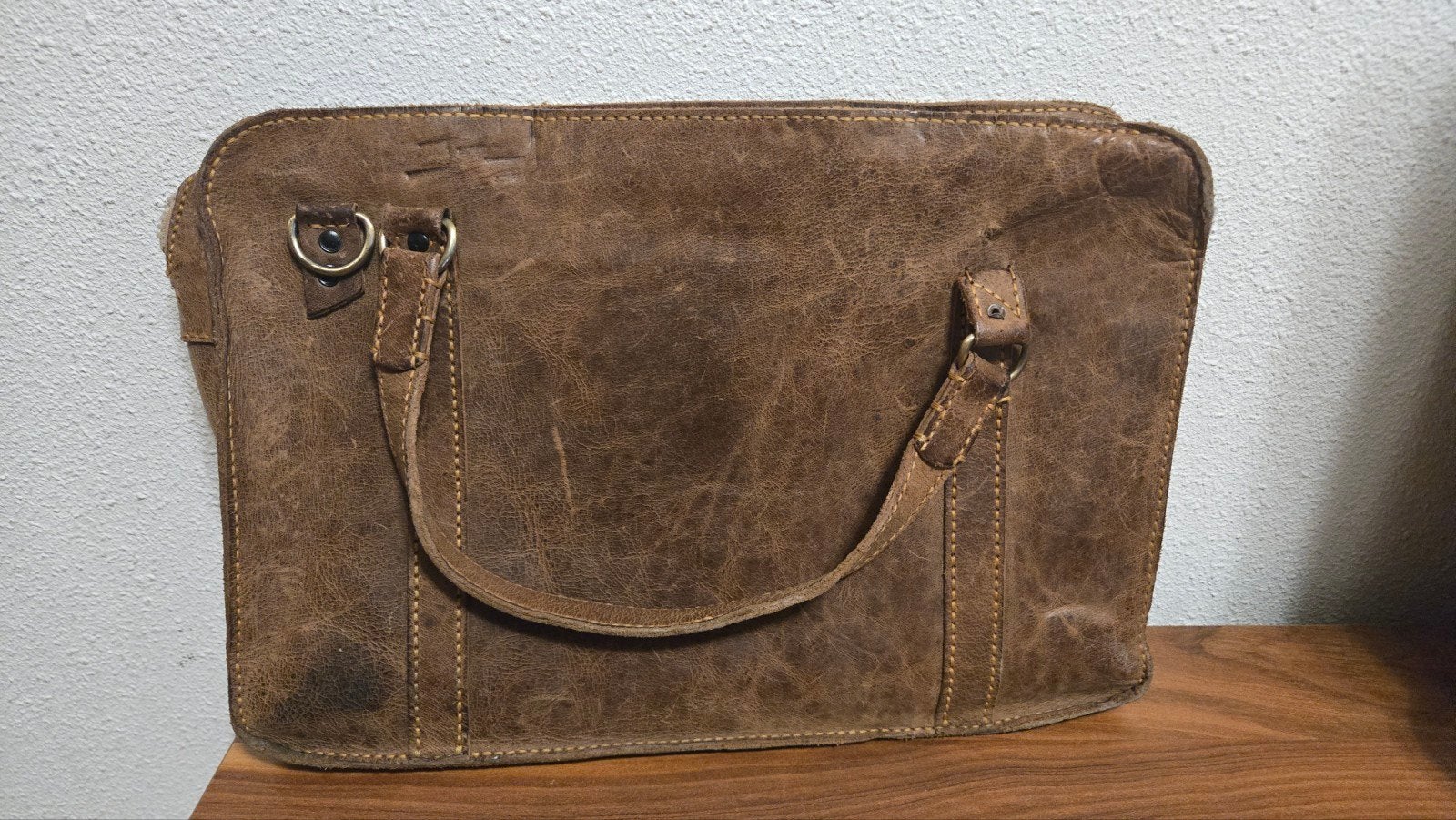 Leren Laptoptas - Bruin, Overige merken, Gebruikt, Bruin, Ophalen of Verzenden