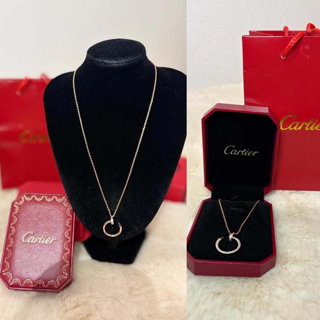 Cartier Juste un Clou ketting met diamanten, Ophalen of Verzenden, Zo goed als nieuw, Goud, Met edelsteen