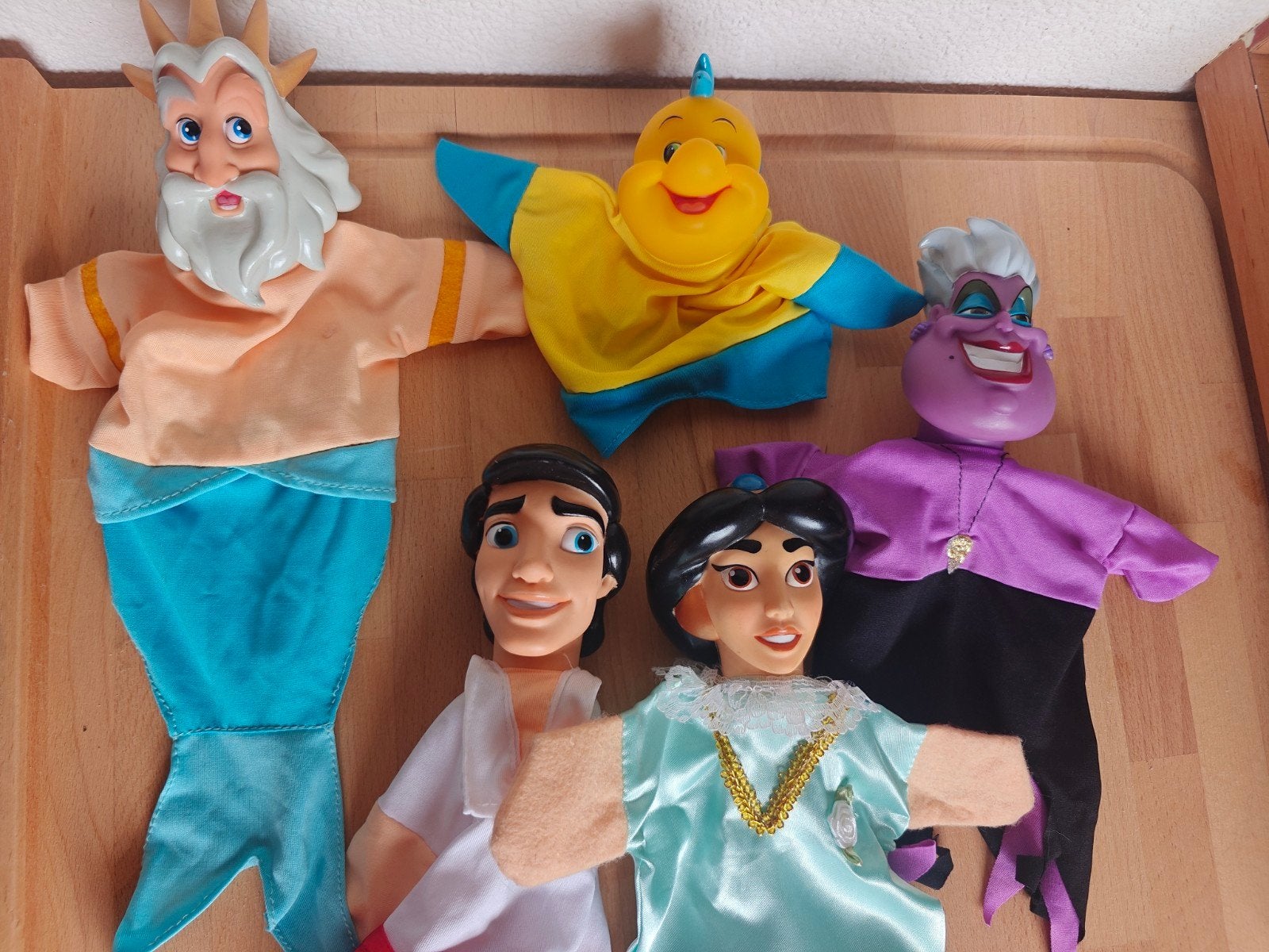Disney Handpoppen: Kleine Zeemeermin & Jasmine set, Verzamelen, Disney, Ophalen of Verzenden, Pocahontas of Kl. Zeemeermin, Gebruikt