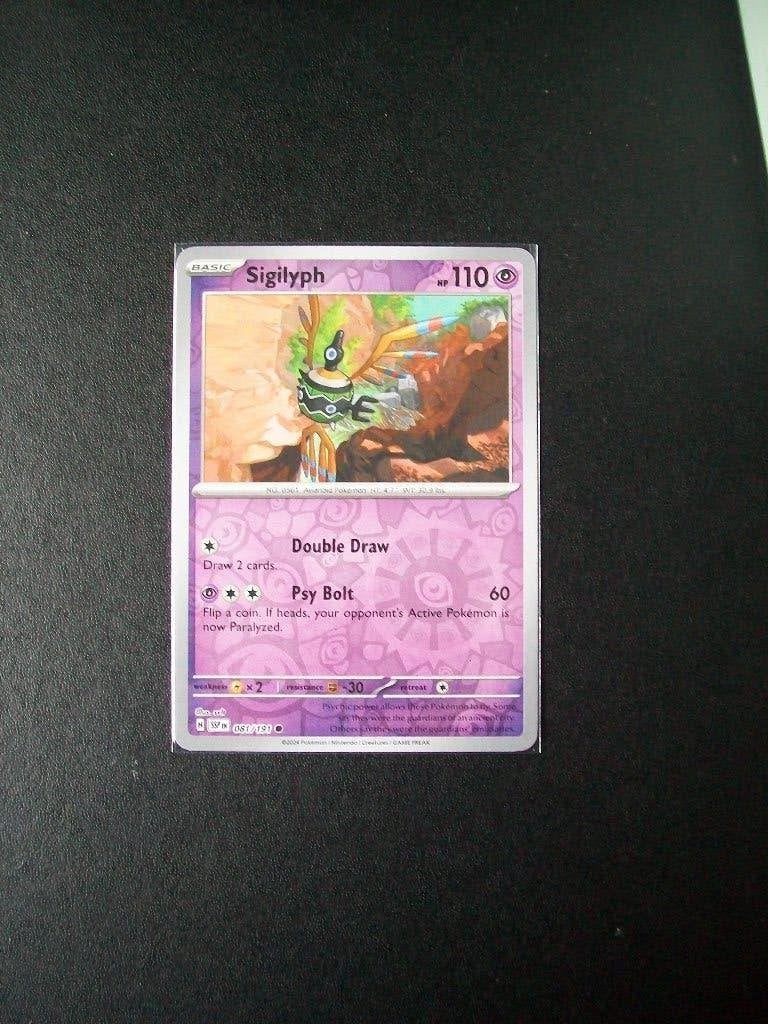 3295. Nieuwe Pokemon Kaart holofoil SIGILYPH HP110 (081/191), Verzenden, Nieuw, Losse kaart, Foil