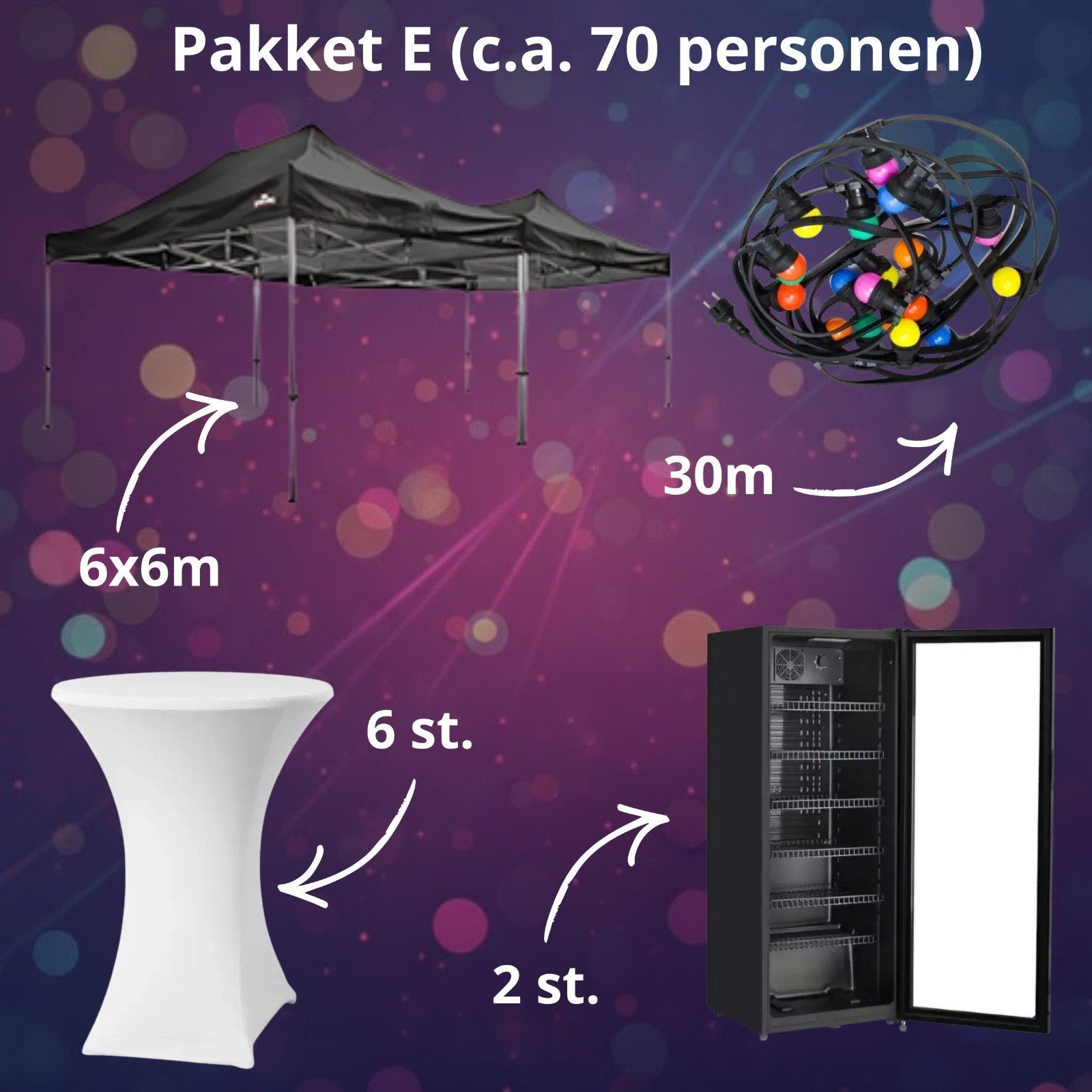 FEESTPAKKET TE HUUR C.A 70 PERSONEN € 250,=, Ophalen of Verzenden, Overige