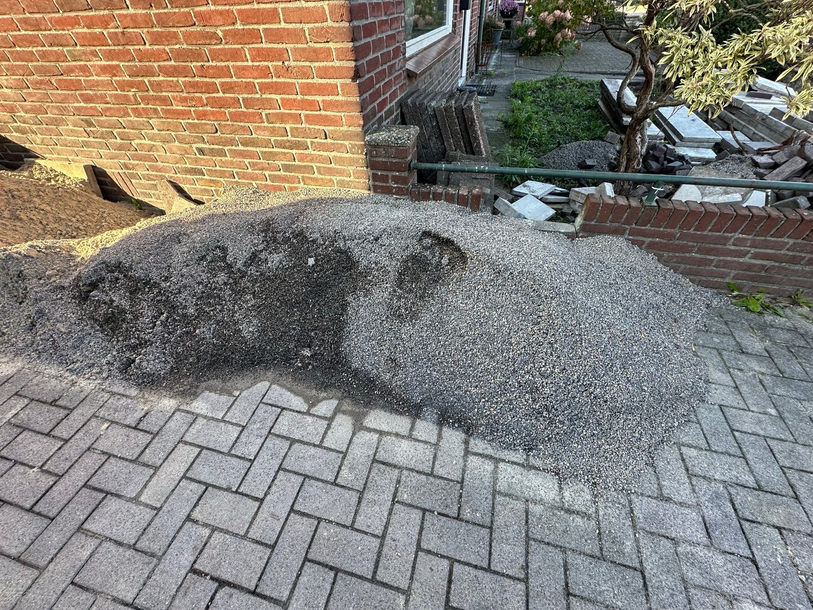Split voor tuin of oprit gratis, Tuin en Terras, Ophalen of Verzenden, Gebruikt, Grijs, Split
