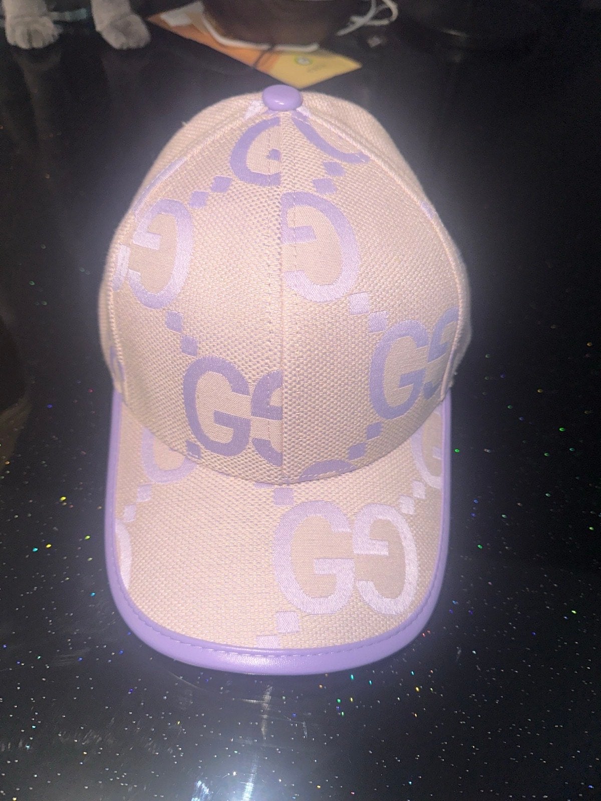 Stijlvolle Gucci-achtige pet met GG-patroon roze/lila, Verzenden, Nieuw, One size fits all, Pet