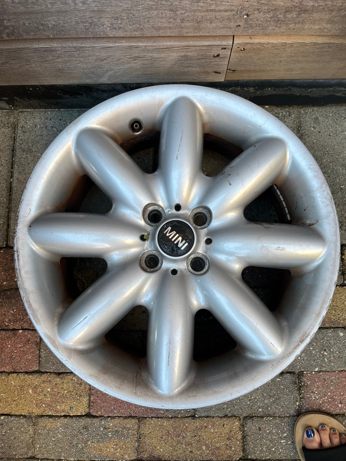 MINI cooper velgen 17 inch 4 doppen, Ophalen, Gebruikt
