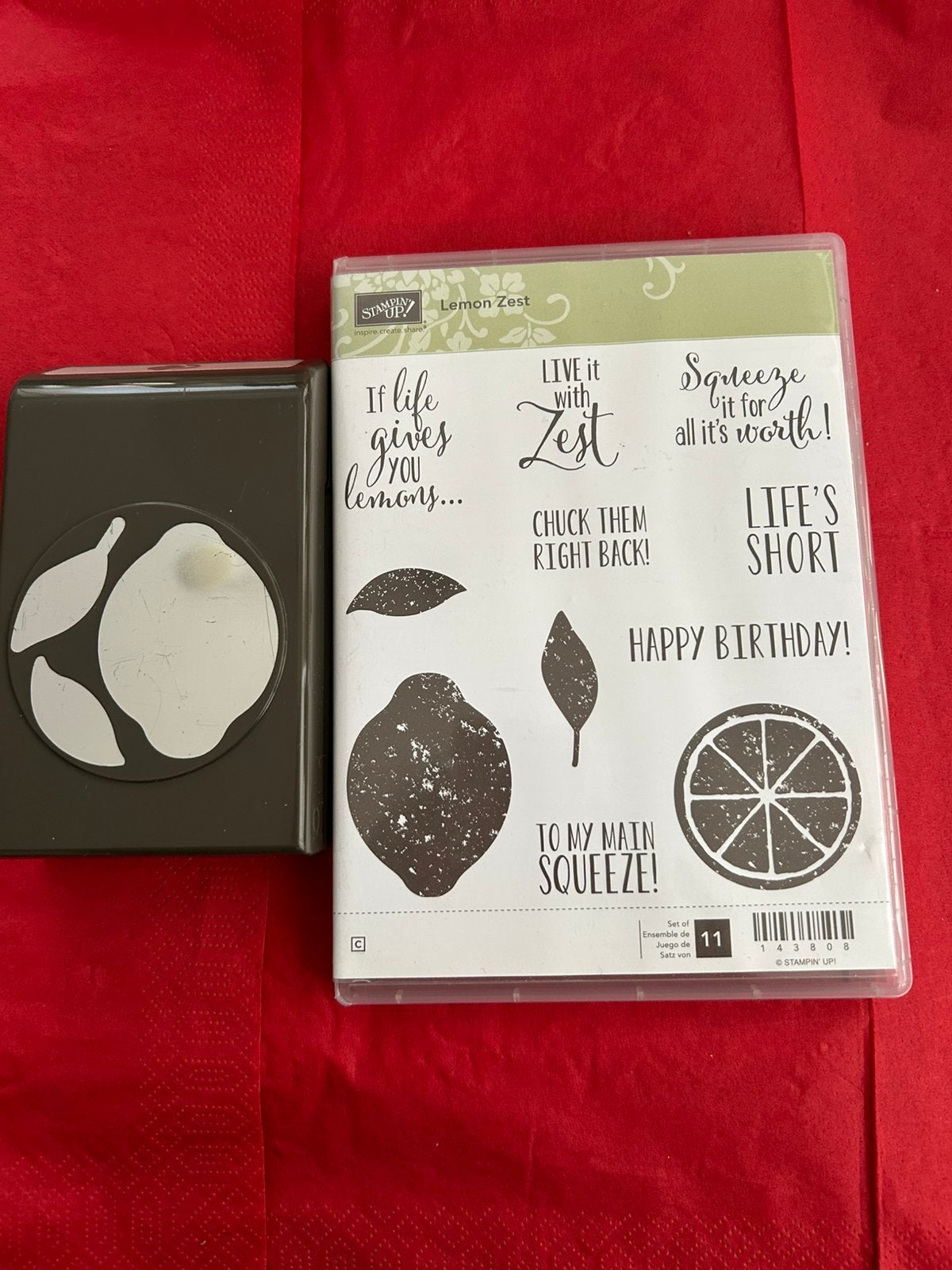 Stampin’ up Lemon Zest stempelset en pons, Ophalen of Verzenden, Zo goed als nieuw, Overige typen