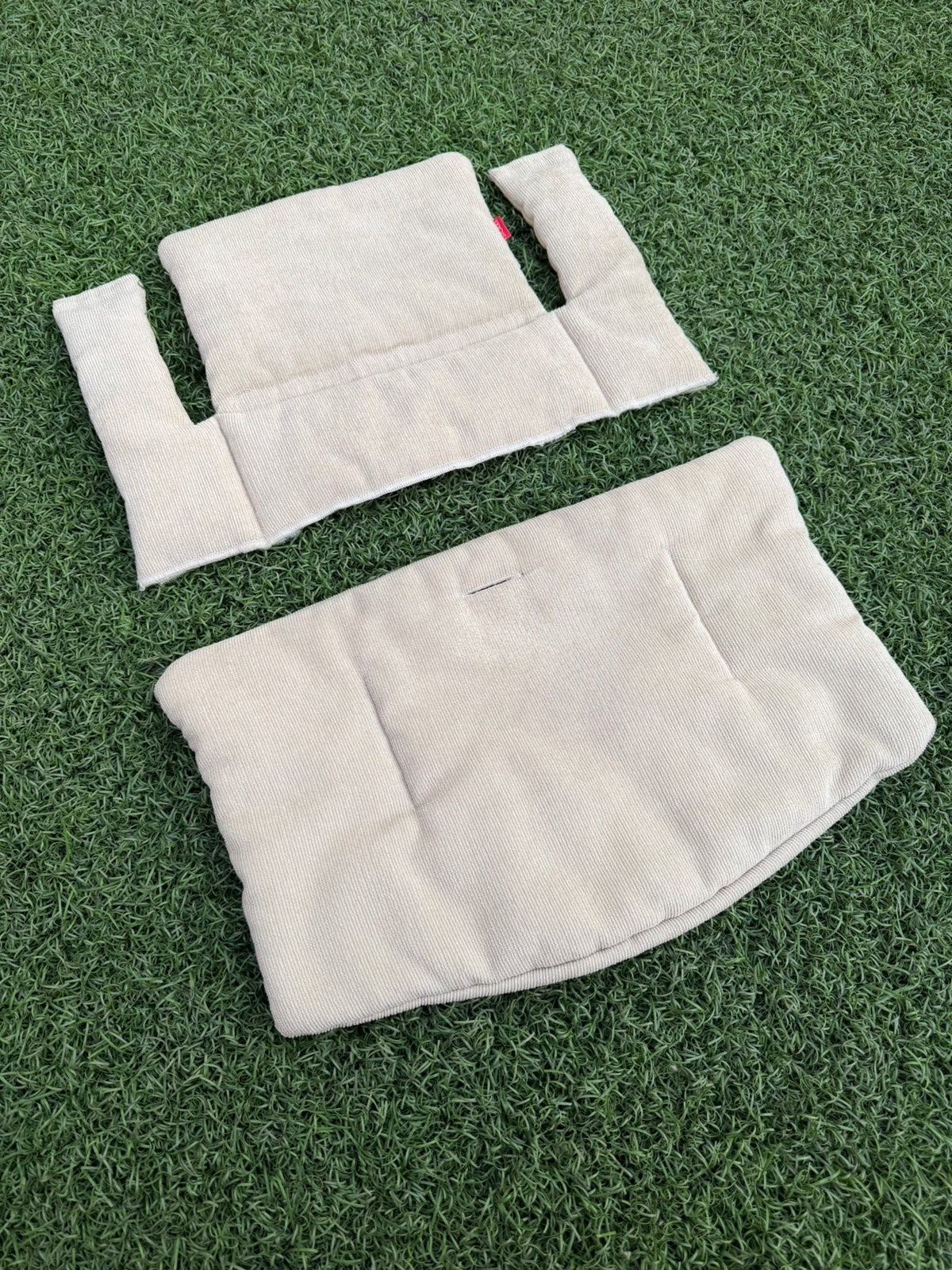 Stokke kussenset ribstof beige, Ophalen of Verzenden, Gebruikt, Meegroeistoel