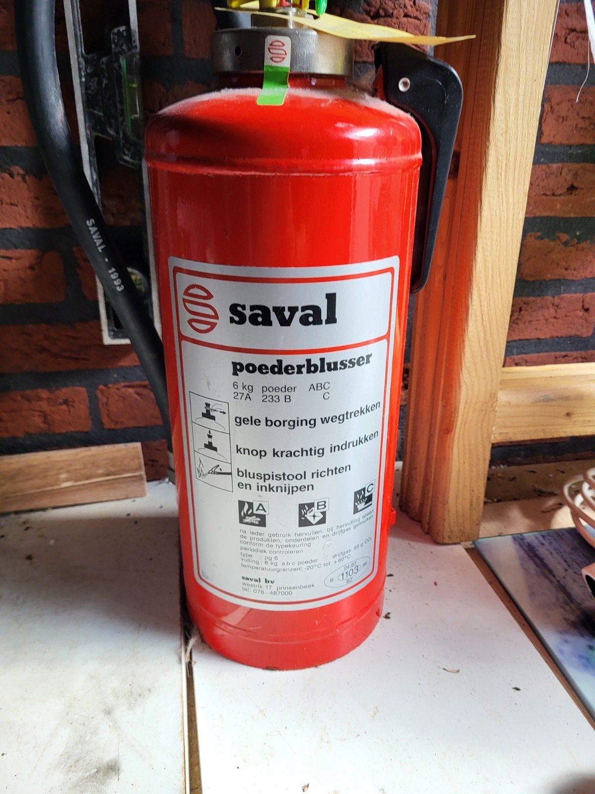 Saval poederblusser 6 kg - ABC branden, Ophalen