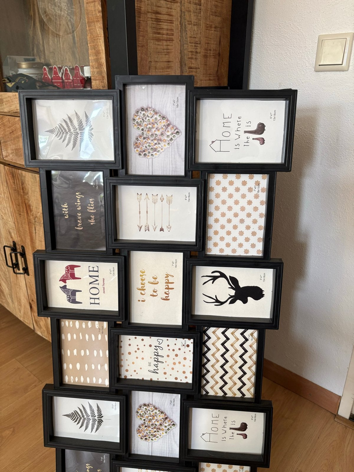 Grote collage fotolijst voor meerdere foto's, Ophalen, Collagefotolijst, Zo goed als nieuw, Zwart
