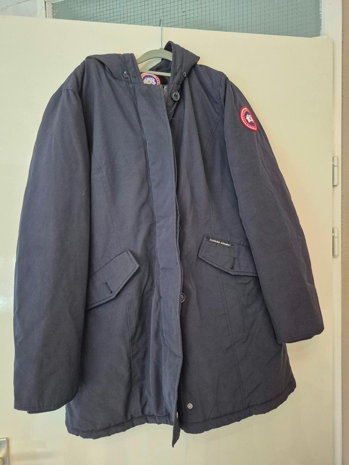 Heerlijke dikke parka maat XL met bontkraag canada goose, Ophalen of Verzenden, Maat 46/48 (XL) of groter, Zwart