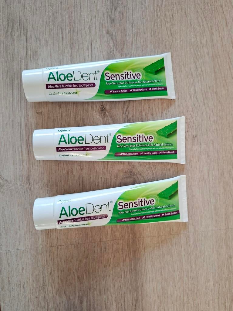 3x Optima Aloë Dent Sensitive Tandpasta - Fluoride Vrij, Ophalen of Verzenden, Nieuw, Tandpasta