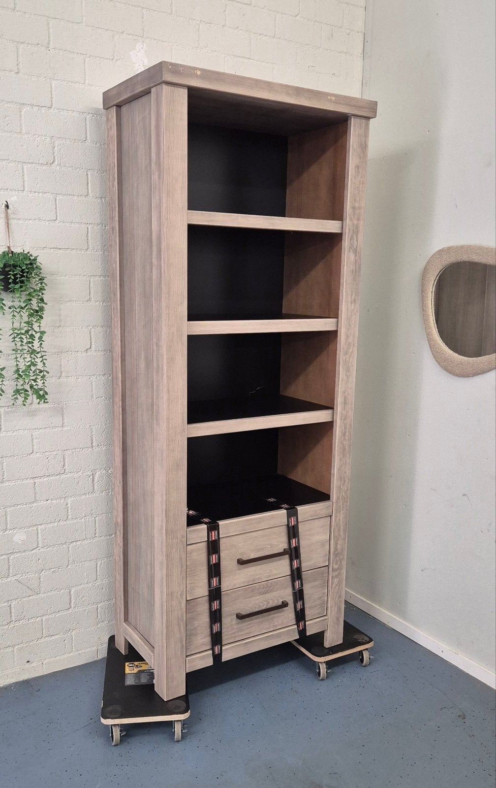 Nieuwe boekenkast Carrera || Faillissementverkoop, ., Eikenhout, Nieuw, 50 tot 100 cm