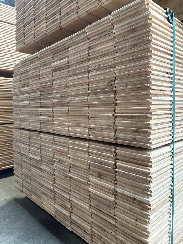 Massief eiken dakbeschot, Doe-het-zelf en Verbouw, Hout en Planken, Ophalen, Minder dan 25 mm, Eiken, Nieuw