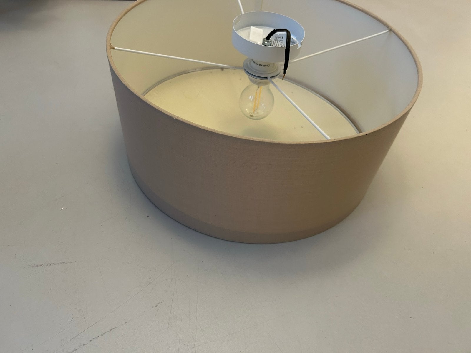 Beige hanglamp, Gebruikt, 20 cm, Beige, Rond