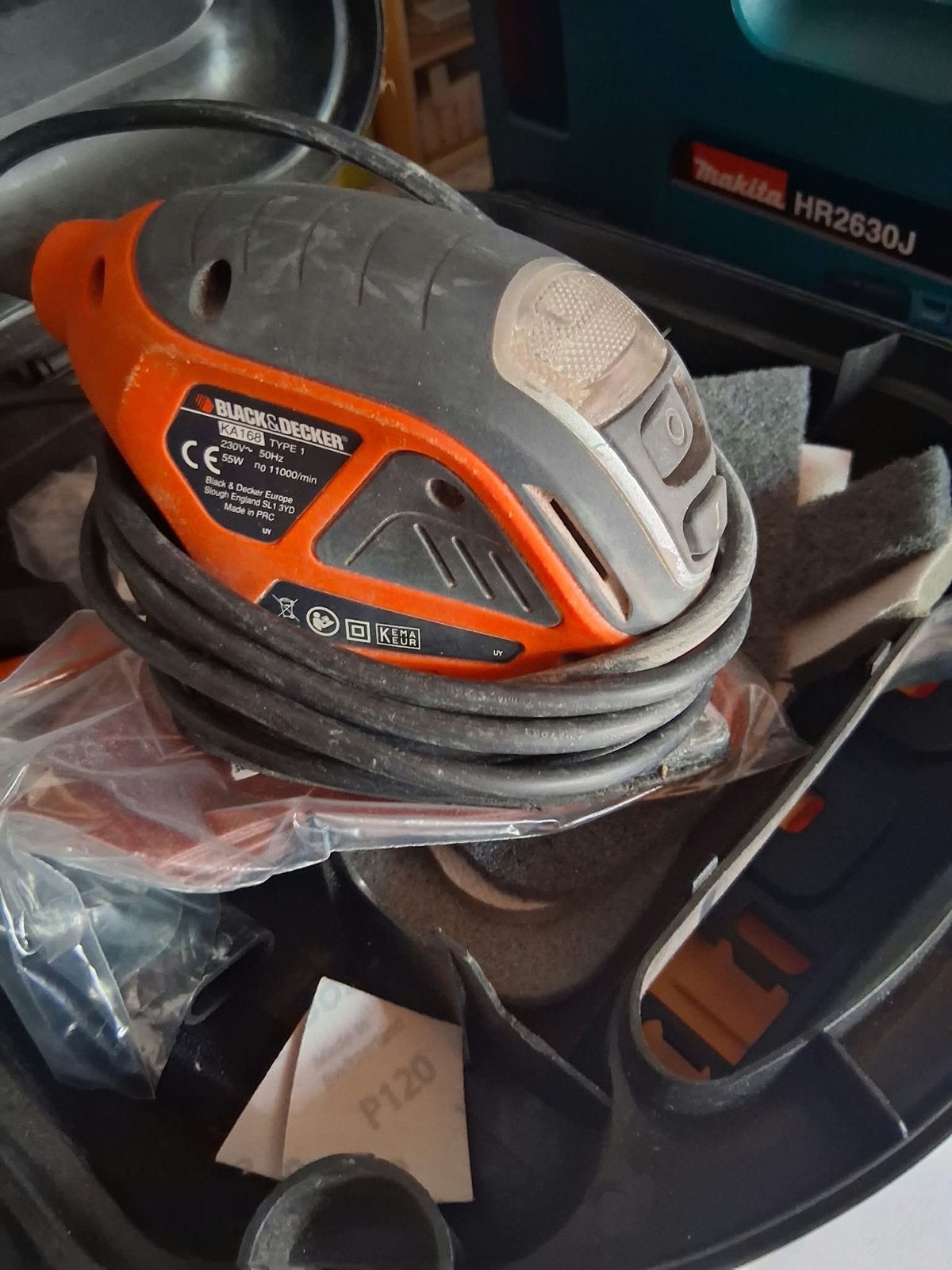 Black & Decker schuurmachine met schuurpapiertjes, Ophalen, Gebruikt, Vlakschuurmachine