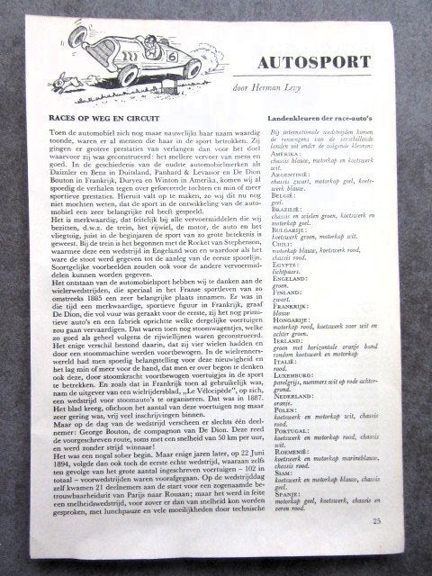Knipsels en artikelen 1954 over autosport, Ophalen of Verzenden, 1940 tot 1960, Knipsel(s)