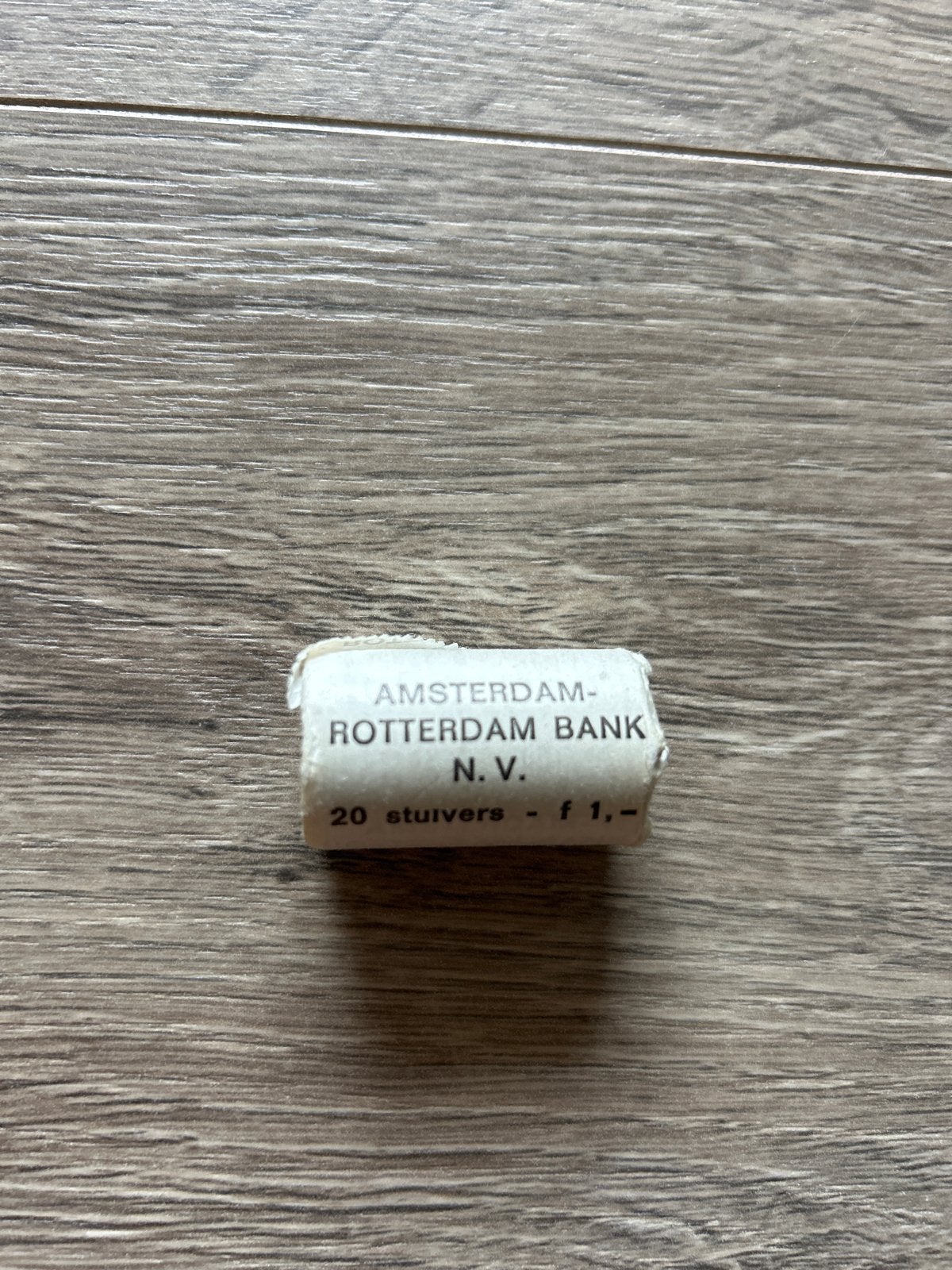 Rolletje van 20 stuivers (f 1,-) Amsterdam-Rotterdam Bank, Postzegels en Munten, Munten | Nederland, Ophalen of Verzenden, Koningin Juliana