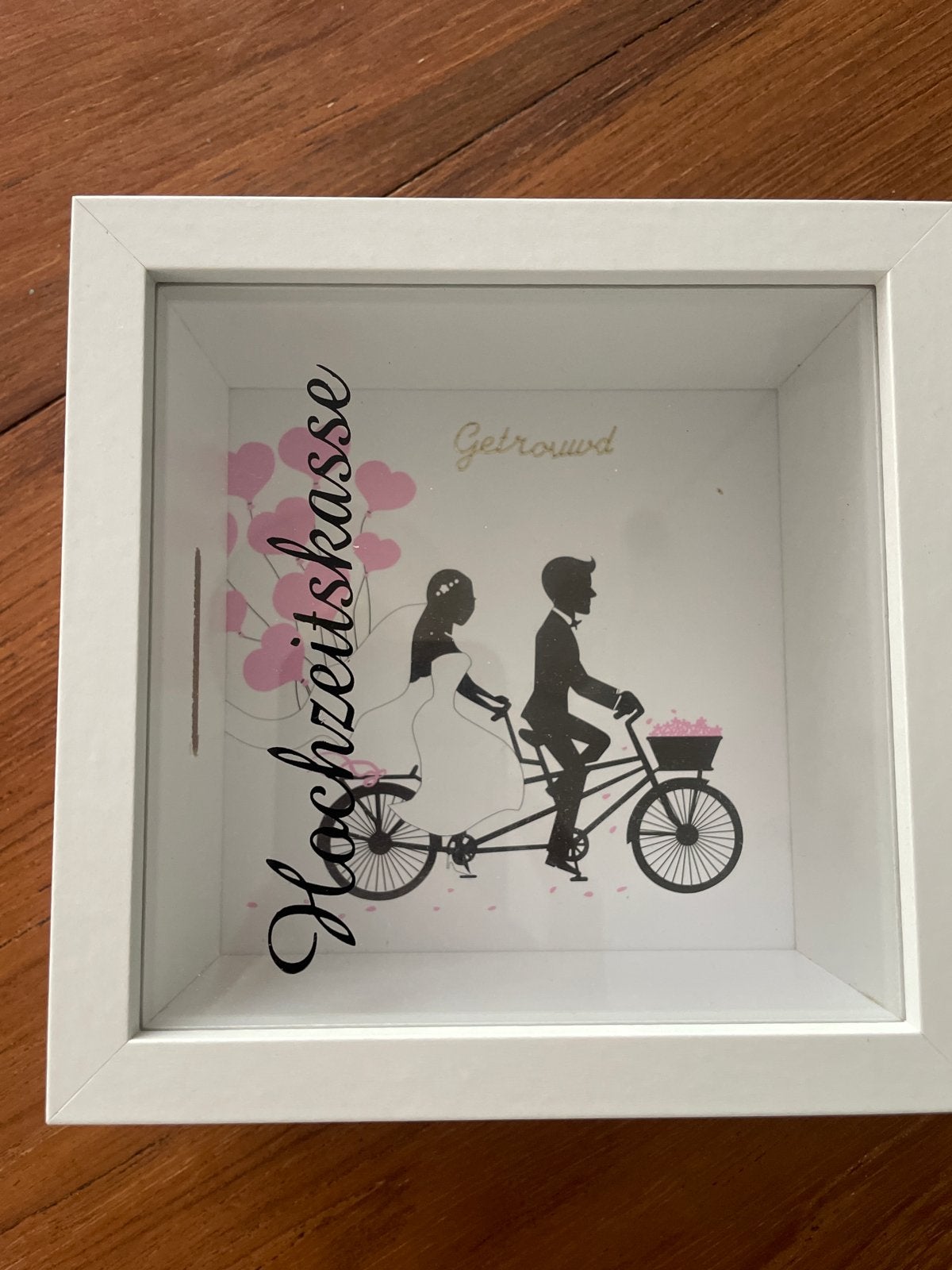 Trouwkistje 'Hochzeitskasse' - Nieuw, Verzamelen, Spaarpotten, Ophalen, Nieuw, Hout, Overige thema's