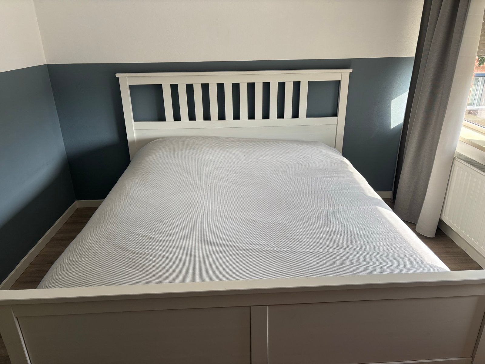 Ikea tweepersoonsbed 180x200 cm, Huis en Inrichting, Ophalen, Gebruikt, Wit, Tweepersoons