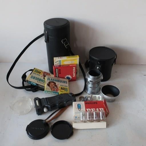 Fotografie vintage retro kokers flitslampjes etc PARTIJPRIJS, Audio, Tv en Foto, Fotografie | Flitsers, Ophalen of Verzenden, Gebruikt
