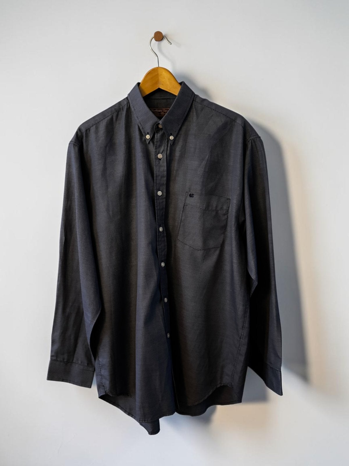 Marlboro Classics blauw navy overhemd shirt XL 44, Kleding | Heren, Overhemden, Ophalen of Verzenden, Zo goed als nieuw, Blauw