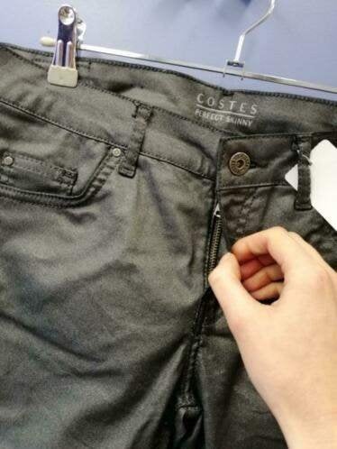 Costes zilverkleurige Perfect Skinny broek mt S nr 34124, Maat 38/40 (M), Costes, ., Ophalen of Verzenden
