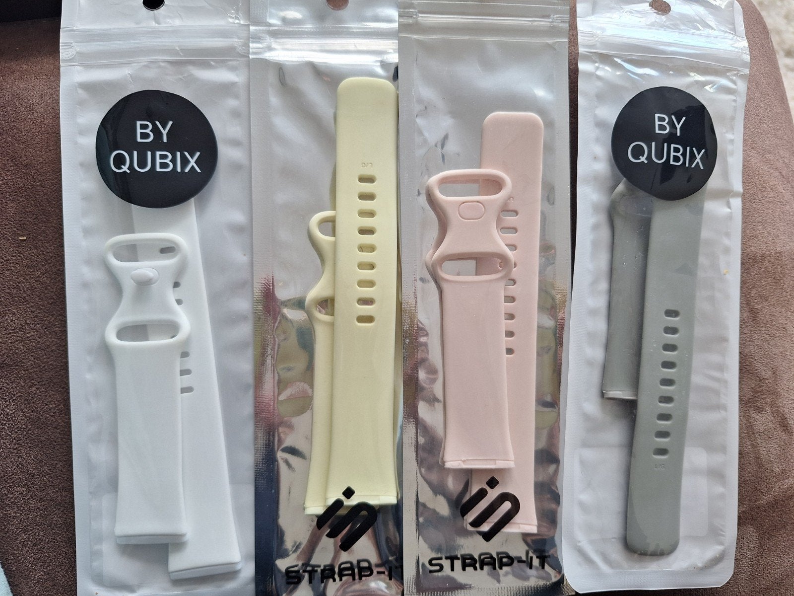 Nieuwe siliconen horlogebandjes voor smartwatches, Ophalen of Verzenden, Nieuw, Wit, Qubix, Strap-It