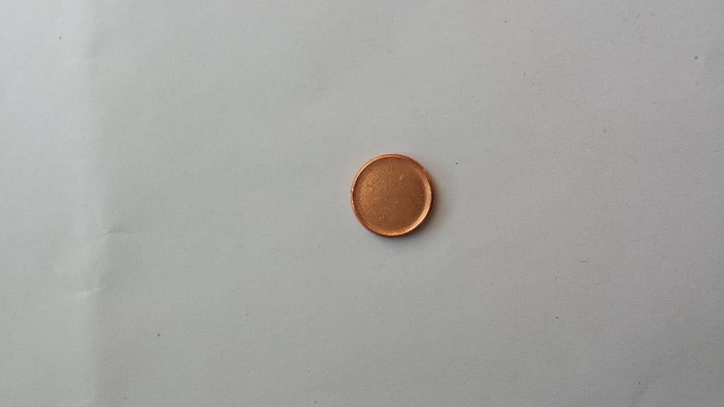 Zeldzame aan beide kanten ongeslagen 1 Eurocent (Misslag), Ophalen of Verzenden, 1 cent