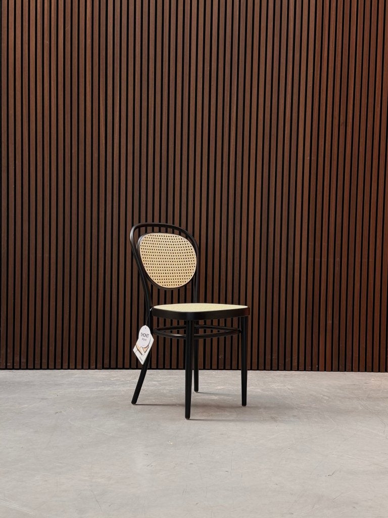 Thonet - 215 R eetkamerstoel - zwart/naturel, Ophalen of Verzenden