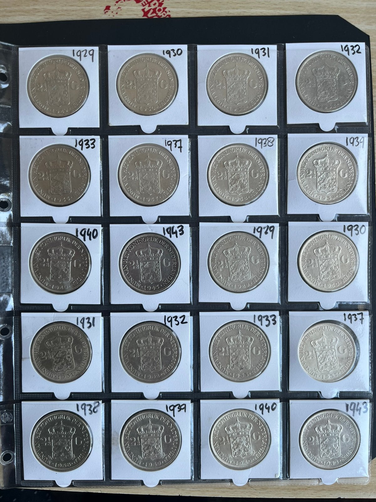 WILHELMINA 2 MOOIE  SERIES RIJKSDAALDERS 1939-1943D, Postzegels en Munten, Munten | Nederland, Zilver, Koningin Wilhelmina, 2½ gulden