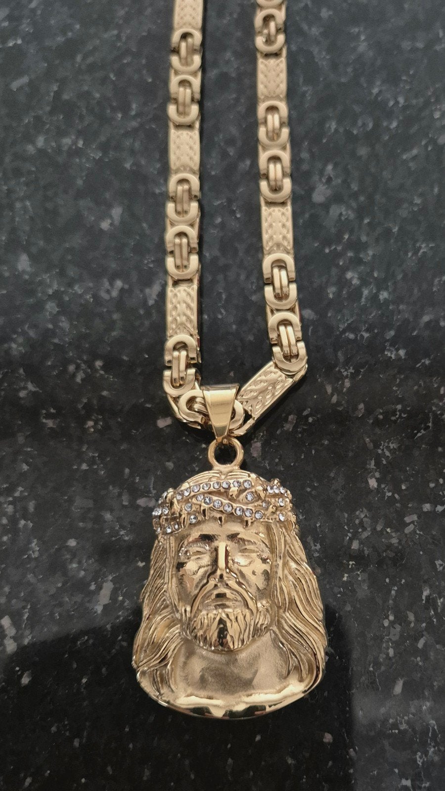 14 karaat gouden vergulde jezus hoofd of kruis hanger, Ophalen, Nieuw, Goud, Goud