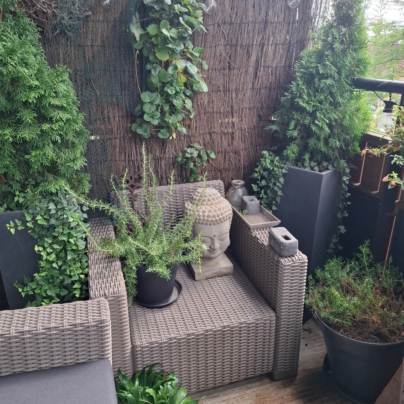 mooi lounge set inclusief kussens, Kunststof, Minder dan 3 meter, Ophalen of Verzenden, Zo goed als nieuw