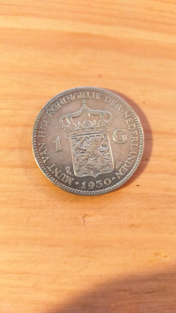 Gulden 1930 Wilhelmina, Postzegels en Munten, Munten | Nederland, 1 gulden, Zilver, Ophalen of Verzenden, Koningin Wilhelmina