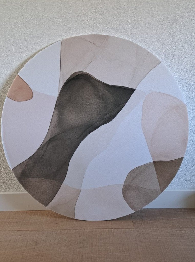 Akoestisch schilderij rond 80 Ø - Japandi - Abstract, Ophalen, Nieuw, Schilderij, 75 tot 100 cm