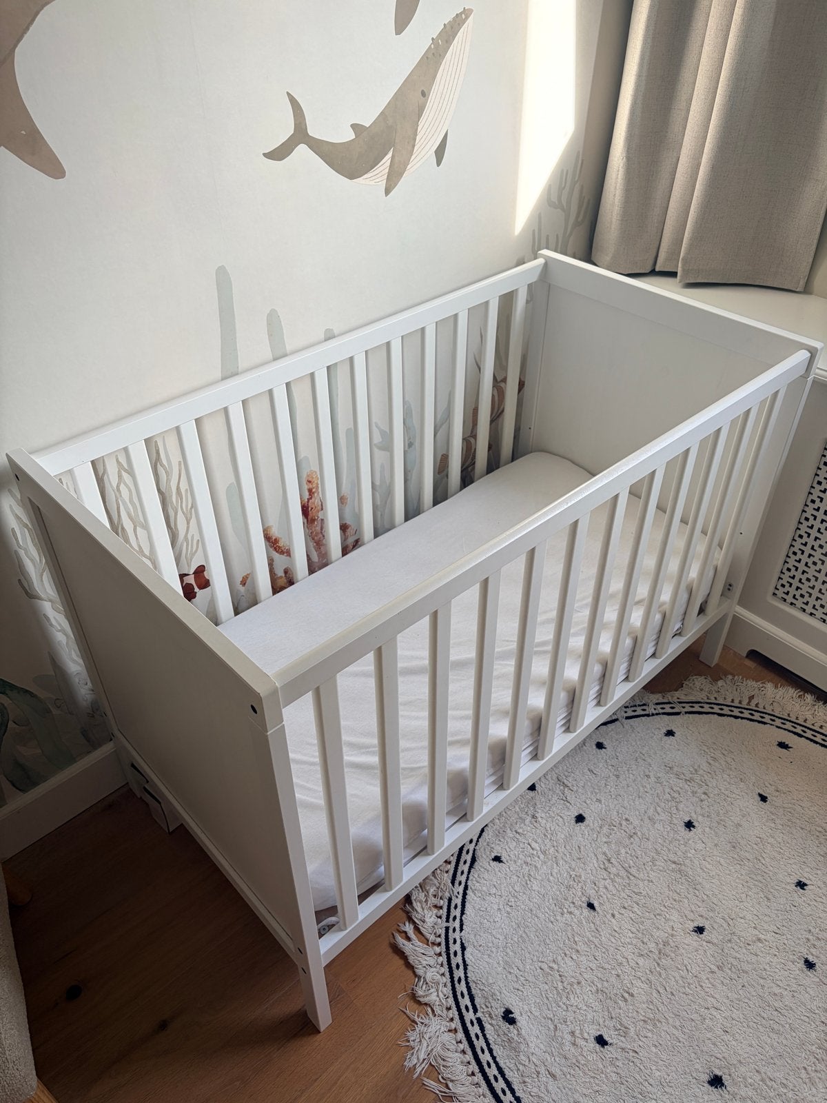 Sundvik ledikant met matras, Ophalen, Gebruikt, Wit, 190 cm of minder