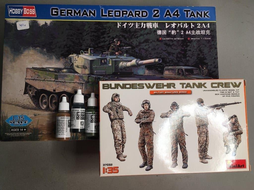 Hobby bos leopard 2a4 tank modelbouw set 1/35 MET EXTRA'S, Tank, 1:32 tot 1:50, Nieuw, Ophalen of Verzenden